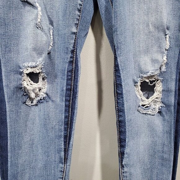 KANCAN Women's Estillo Distressed Mid Rise Skinny Blue Denim Jeans Size … - Picture 7 of 13